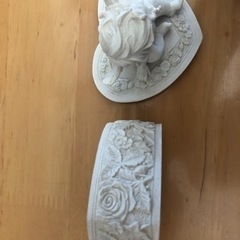 エンジェル　宝石入れ　削り出し　石膏　陶器　ニンフフィギュアの画像