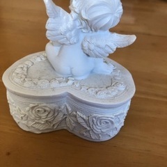 エンジェル　宝石入れ　削り出し　石膏　陶器　ニンフフィギュアの画像