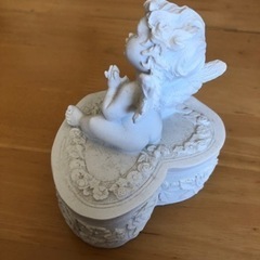 エンジェル　宝石入れ　削り出し　石膏　陶器　ニンフフィギュアの画像