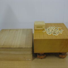 脚付き へそあり 将棋盤 & 将棋盤覆 桐製 4.5寸 & プラ...