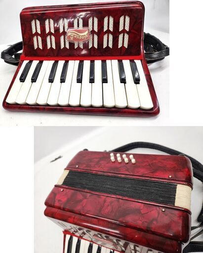 現状品 yingjie 英木 ミニアコーディオン 22鍵盤 8BASS 鍵盤楽器