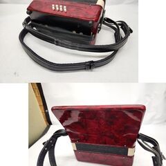 現状品 yingjie 英木 ミニアコーディオン 22鍵盤 8BASS 鍵盤楽器 楽器 独奏用 ピアノ 赤 レッド 札幌市 平岸店の画像