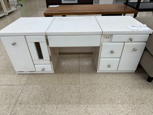 ★ジモティ割あり★ (株)ニッセン ドレッサー 白 H41×D40×W109 クリーニング済み TJ5662