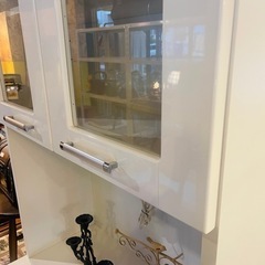 《売約済》【池上店】 食器棚　レンジボード　ハイタイプ　カップボード　スライドレール　レンジ台　キッチン収納　マルミツ　検　ニトリ　NITORI  コパン　片付け　　収納の画像