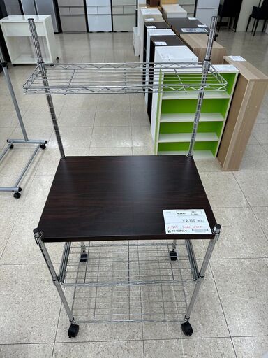 ★ジモティ割あり★  レンジ台 茶 H135.5×D46×W60.5 クリーニング済み TJ5667