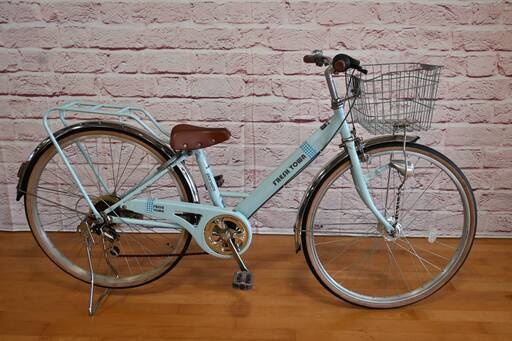 【完売御礼】丸石 フレッシュタウンjr 子供用の26型 中古 ジュニア自転車 水色