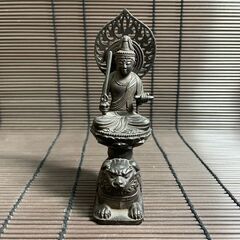 『文殊菩薩座像』ブロンズ像　高さ15cm 釈迦三尊佛　卯年の画像