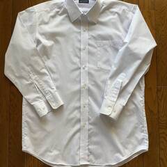 【中古美品】ワイシャツ　長袖　MARIO VALENTINO カッターシャツ　ビジネス　Lサイズ　首回り40 薄紫ストライプの画像