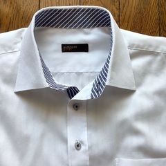 【中古美品】ワイシャツ　長袖　BUSINESS EXPRT カッターシャツ　ビジネス　Lサイズ　首回り40 白地の画像