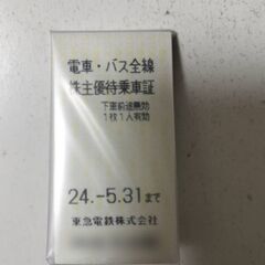 東急 株主優待乗車証 5枚 2024年5月31日迄有効