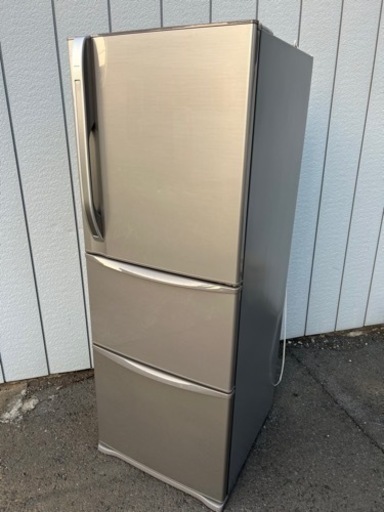 ■東芝 3ドア冷凍冷蔵庫 339L GR-34ZV(N)■TOSHIBA 3ドア冷蔵庫 自動製氷機能付 真ん中野菜室■シルバー系 2人～3人用 中型冷蔵庫