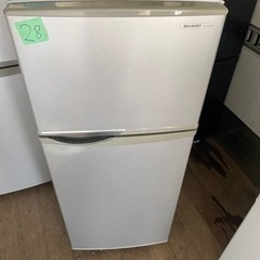 ?2️⃣8️⃣福岡市内配送無料 シャープ SHARP SJ-H12W-S [直冷式冷蔵庫 （118L・右開き） 2ドア シルバー系]