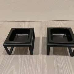 【お譲り先決まりました】【山崎実業 Tower 】ペットフードボウルスタンド2個セット タワー  トールの画像
