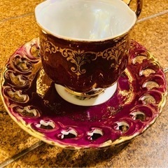 ☕️  OHASHI CHINA ワインレッド　ティーカップの画像