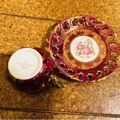 ☕️  OHASHI CHINA ワインレッド　ティーカップの画像