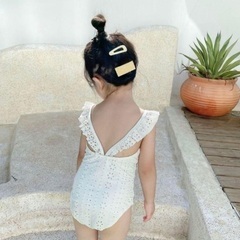 ❤️新品❤️水着 女の子 100 レース 帽子付 の画像