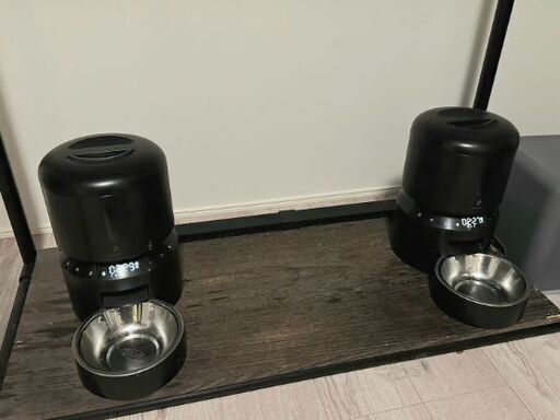 猫 中小型犬用 自動給餌器(黒)×2  タイマー式