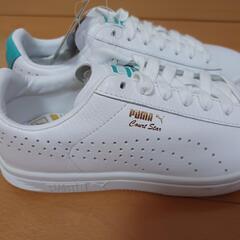 新品未使用 PUMA コートスター NM 24cm レザー ホワイト/ターコイズの画像