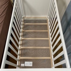IKEA ベビーベット（白）、60x120cm + メリー