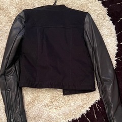 T ALEXANDER WANG  袖レザー ノーカラー ジャケット ブルゾンの画像