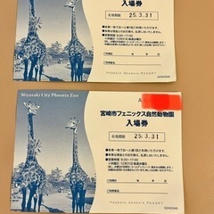 宮崎市フェニックス 自然動物園2枚セット送料込