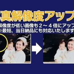 写真の解像度アップします！（×４）