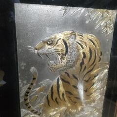 虎の額縁 虎 純金純銀鍍金版画