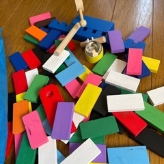 木のおもちゃ　ドミノ倒し　おもちゃの画像