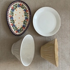 丼・ポーリッシュポタリーの平皿等
