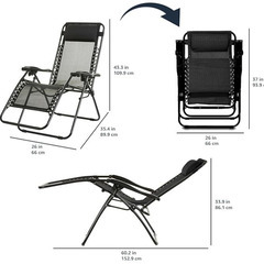 Amazonベーシック 椅子 折りたたみ ゼログラビティーチェア  2脚セット の画像