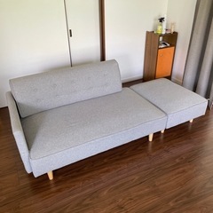 家具 ソファ 2人掛けソファ オットマンの画像