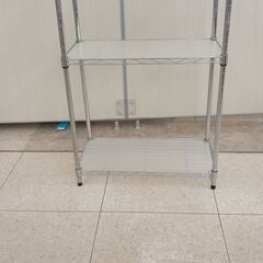 ★ジモティ割あり★  スチールラック シルバー H90×D31×...