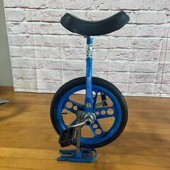 【完売御礼】新古 子供用一輪車 16型 青色 車輪プラ