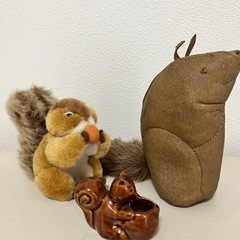 【リス好きの方へ】3点セット（爪楊枝たて、スピーカーぬいぐるみ、...