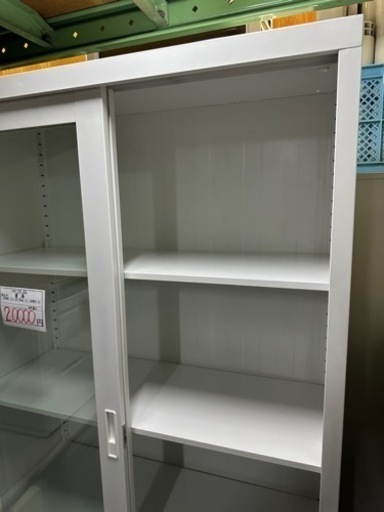 商談中　　　 ニトリ　スチール書庫  ガラス戸　引き出し　鍵付き 幅90 奥40 高さ183.5cm 実売44990円 