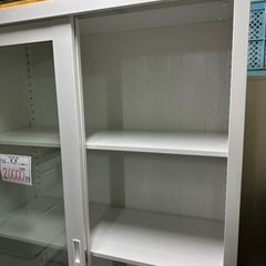 商談中　　　 ニトリ　スチール書庫  ガラス戸　引き出し　鍵付き 幅90 奥40 高さ183.5cm 実売44990円 の画像