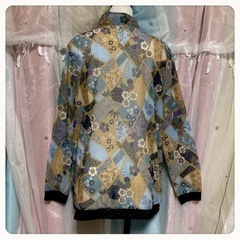 ご購入者様決定꒰真理子の詩꒱和柄 シースルー 長袖 ブルゾン ジャンパー アウターLサイズOKの画像