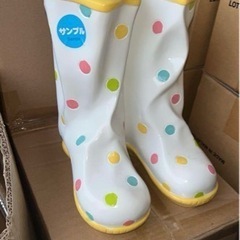 【新品】長靴型の傘立て♪水玉模様柄の画像