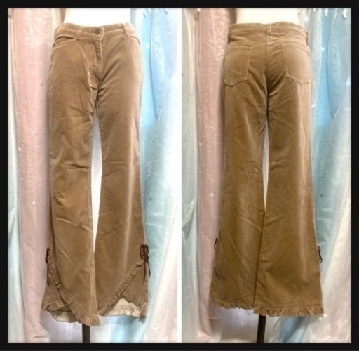 ご購入者様決定꒰L'EST ROSE꒱裾フレア パンツ ベージュ ボトムス 大人可愛い