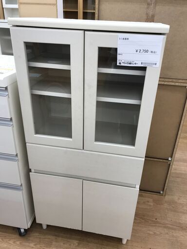 ★ジモティ割あり★  ミニ食器棚 白 クリーニング済み KJ5049