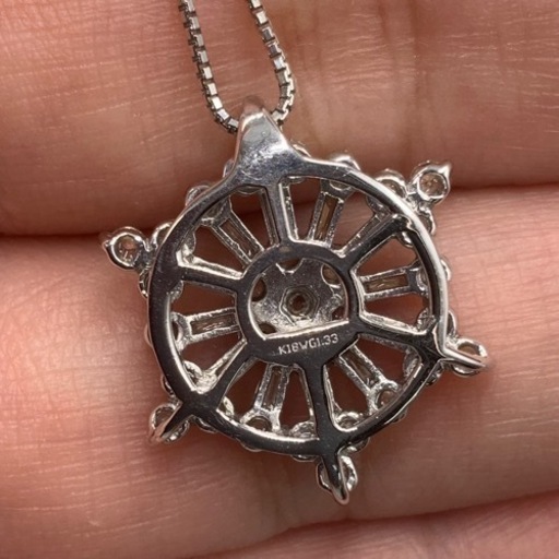 売り切れました。K18WG 18金　ダイヤモンドネックレス　ダイヤ1.33ct　5.6g 約45cm