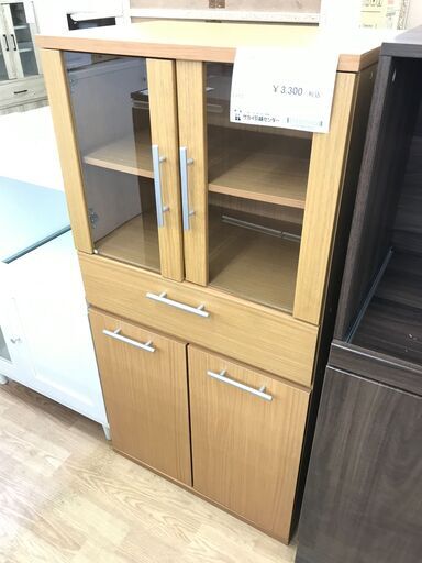 ★ジモティ割あり★  食器棚 木目 クリーニング済み KJ5051