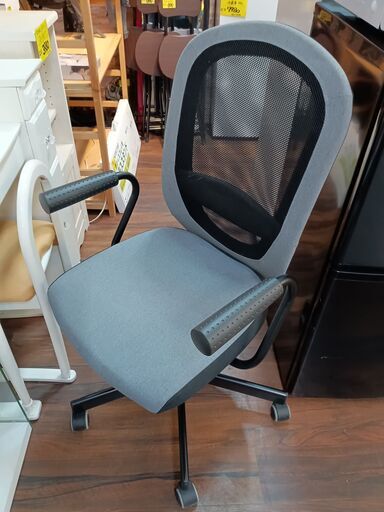 デスクチェア　椅子　イス　グレー　ブラック　サイズ（約）幅60×奥54×高105　　■近隣配送無料 買取GO‼　栄和店