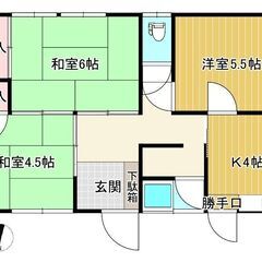余戸平屋(北) 3DK【4.3万円】ペットOK。エアコン付き、ウォッシュレット、全部屋で照明付き！ - 松山市