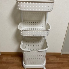 ランドリーラック バスケット 洗濯かご　 3段
