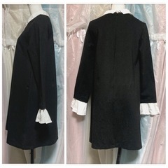 シスター風 ミニ ワンピース 白黒 モノトーン ゴスロリ 夢可愛いの画像