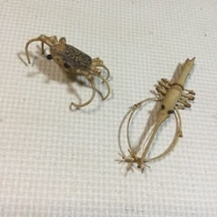 ミニチュア竹細工のエビとカニのセット