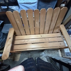 木製ベンチ　肘つき　家具　