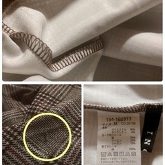 ꒰INGNI꒱肩出し チェック柄 パフスリーブ ブラウス カットソーLサイズOKの画像
