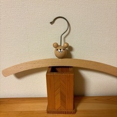 子供用ハンガー　木製くまさんハンガー3本セットの画像